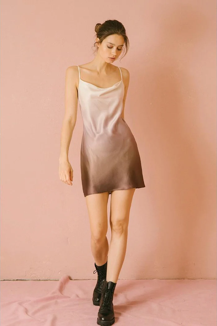 Ombré Satin Mini Dress - Image 7