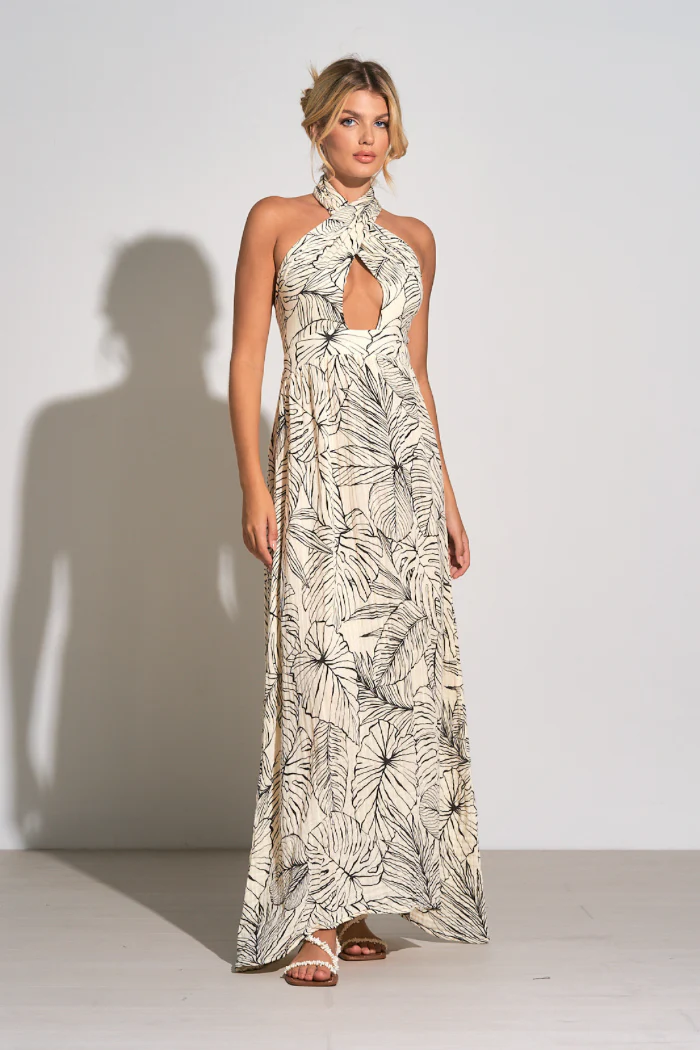 Organic Gauze Criss Cross Maxi Dress