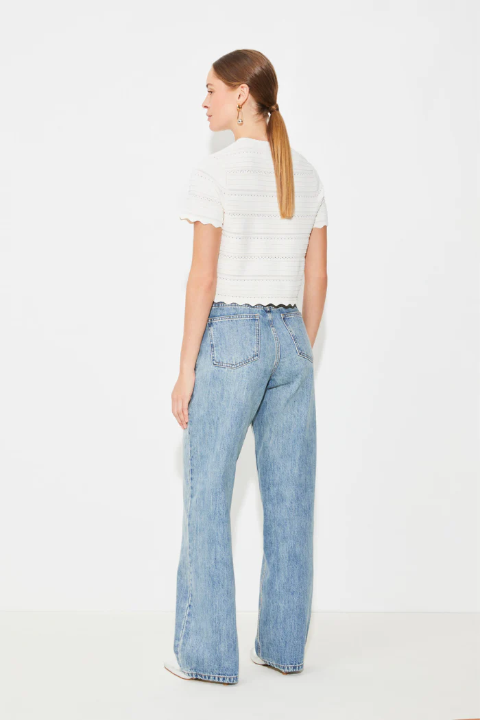 Paeli Open Work Short Sleeved Sweater - Image 4