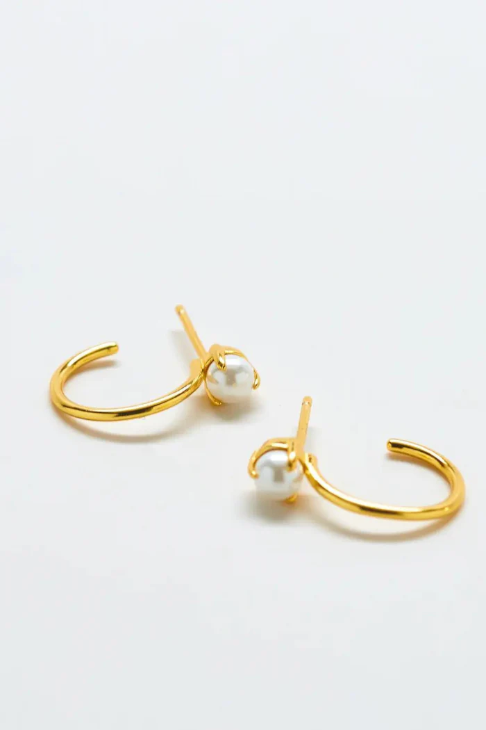 Pearl Mini Hoop Earrings