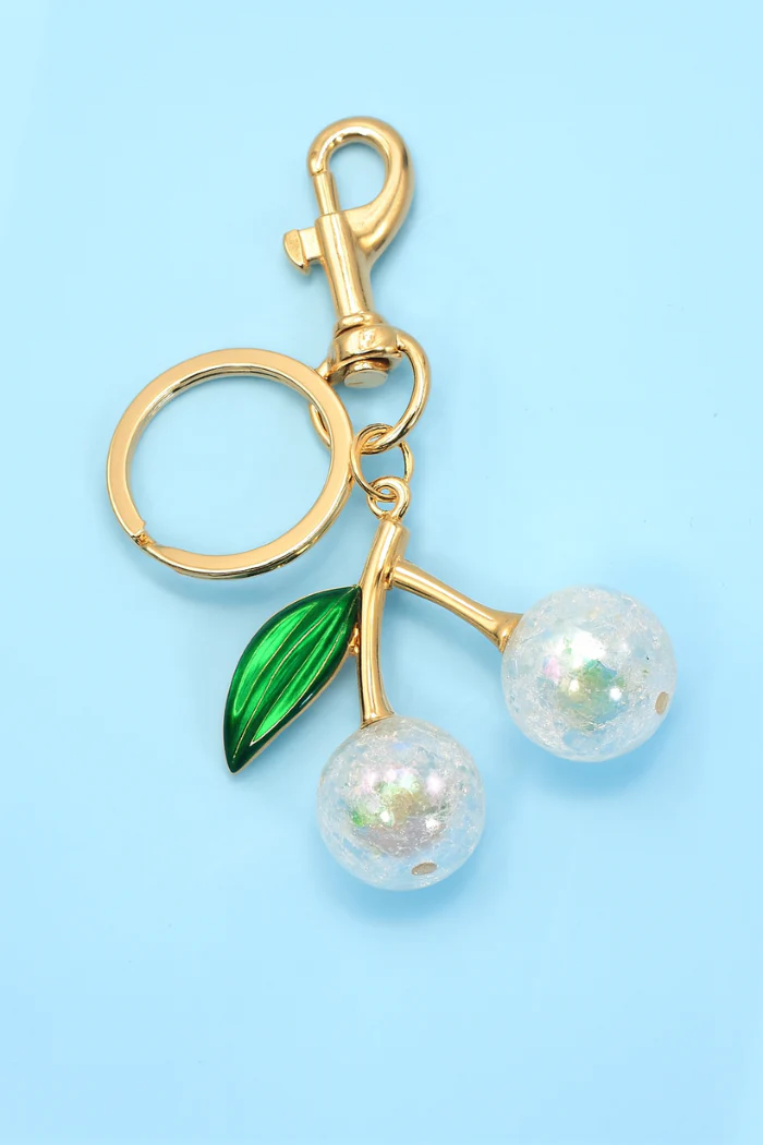 Sparkling Cherry Keychain | Pearlie Cherry Bag Charm