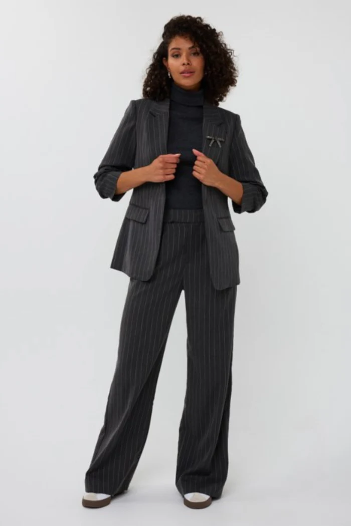 Pinstriped Blazer with Black Studs - Image 3