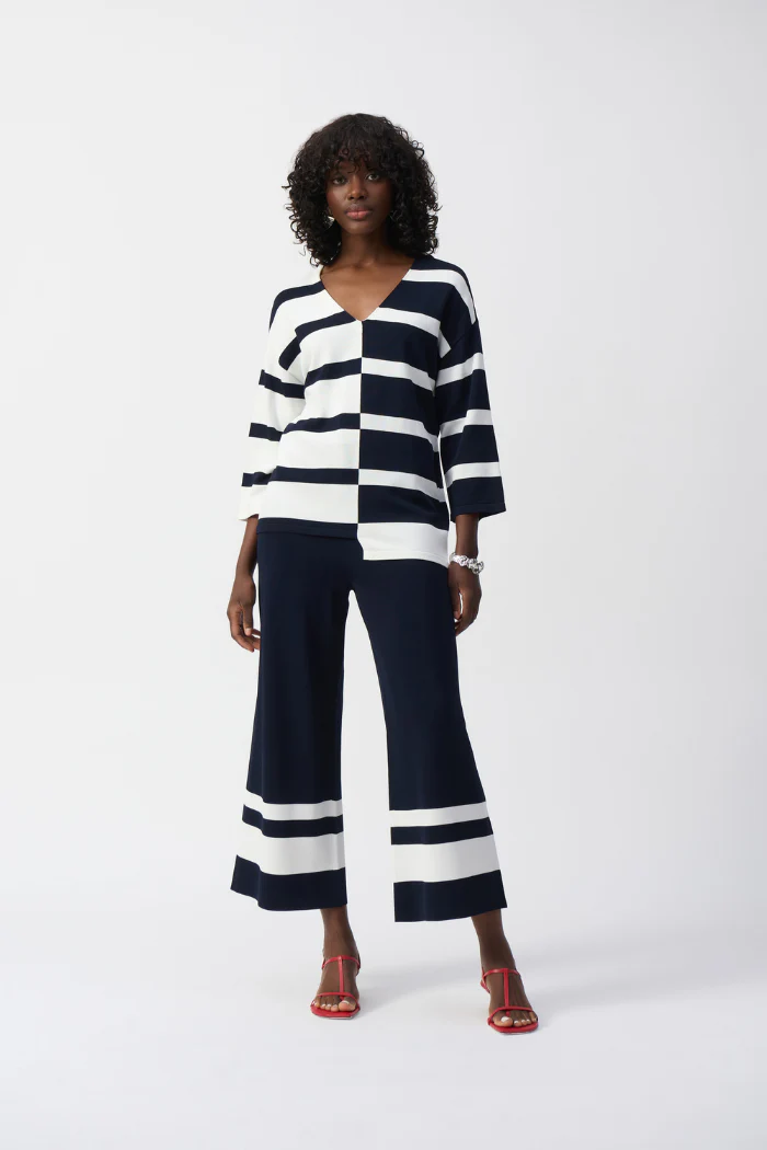 Placement Stripe Sweater Knit Culotte - Image 2