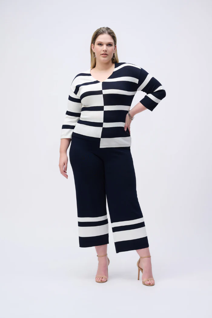 Placement Stripe Sweater Knit Culotte - Image 5