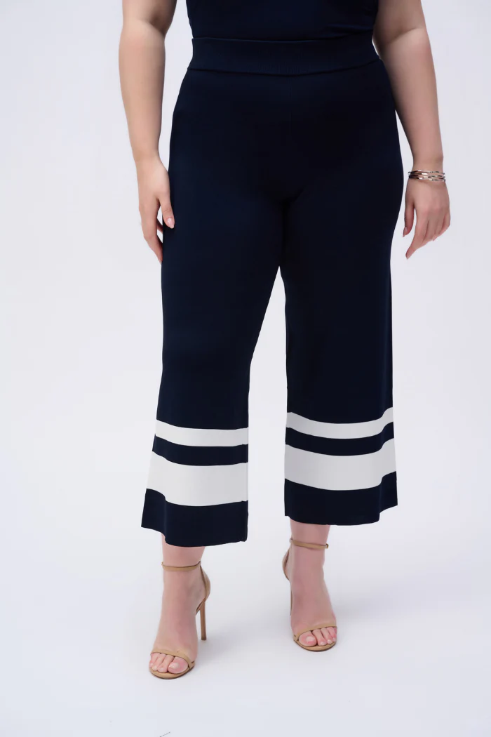 Placement Stripe Sweater Knit Culotte - Image 6
