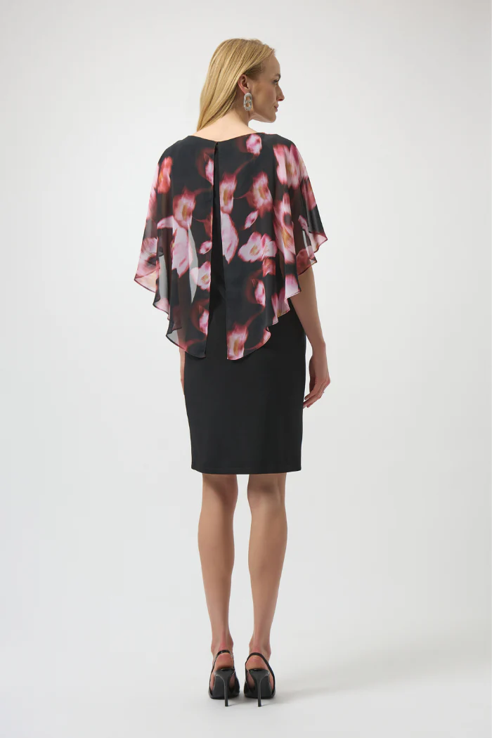 Recycled Floral Chiffon & Silky Knit Layered Dress - Image 3