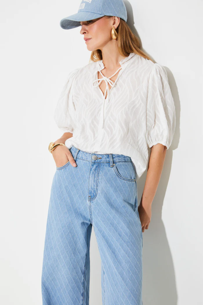 Reino High Waisted Jacquard Jeans - Image 2