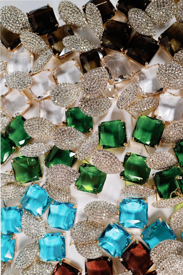 Retro Pave' Crystal Gum Drop Earrings