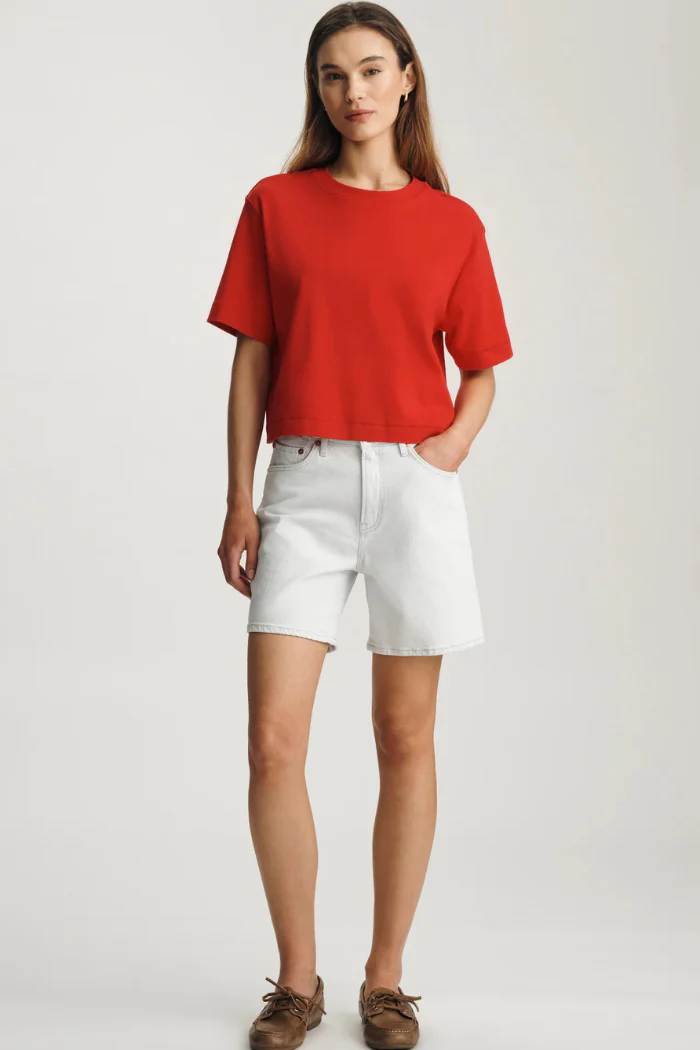 Riley Crew Neck T-Shirt - Red - Image 2