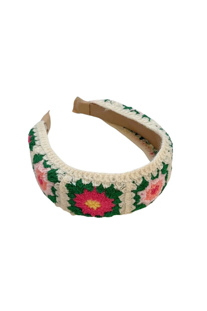 Rose Flower Knit Wide Headband - Image 4