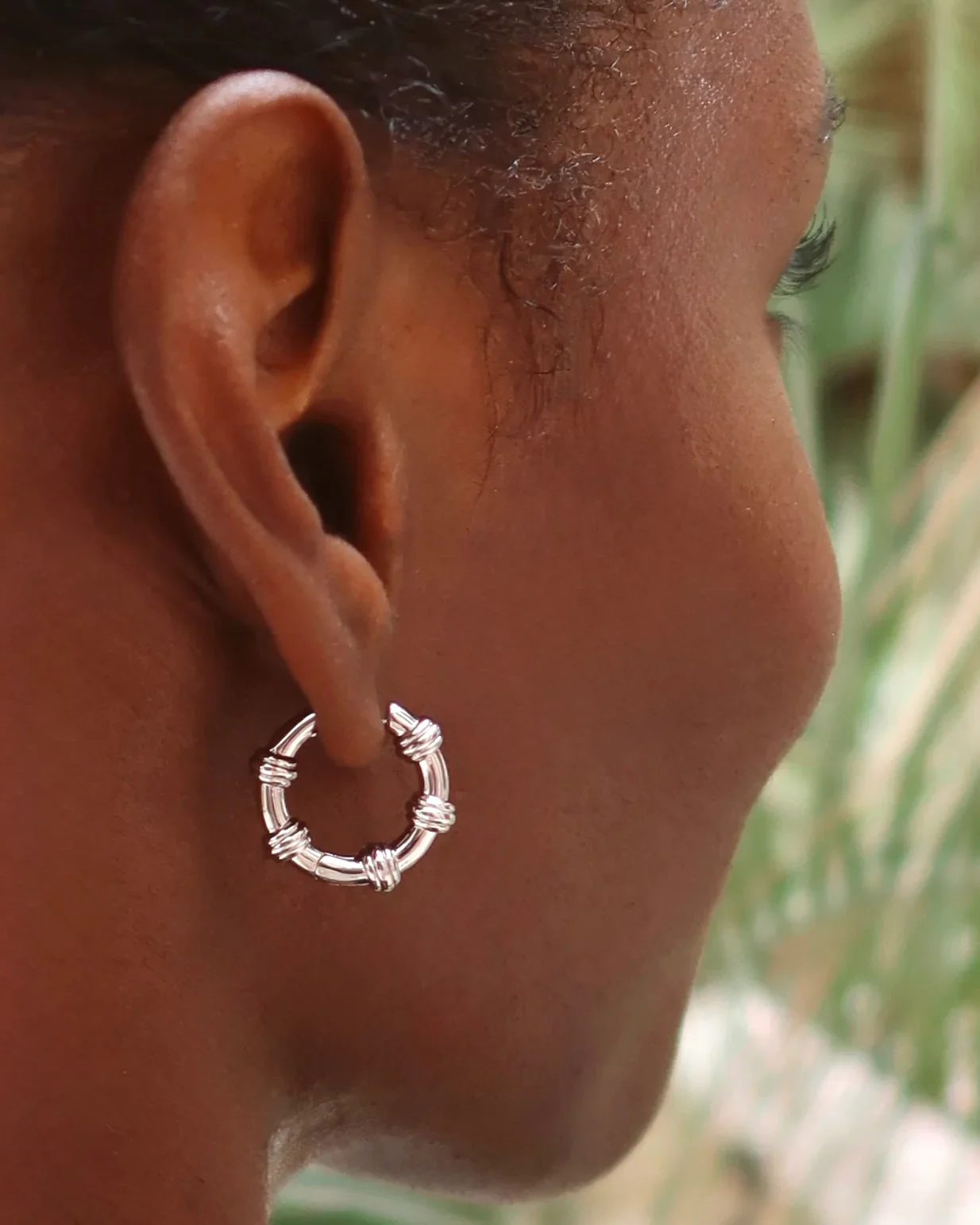 Sable Notched Hoops - Silver - Image 2