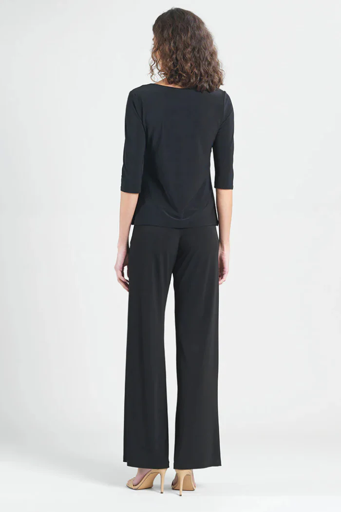 Scoop Neck Half Sleeve Top - Black - Image 4