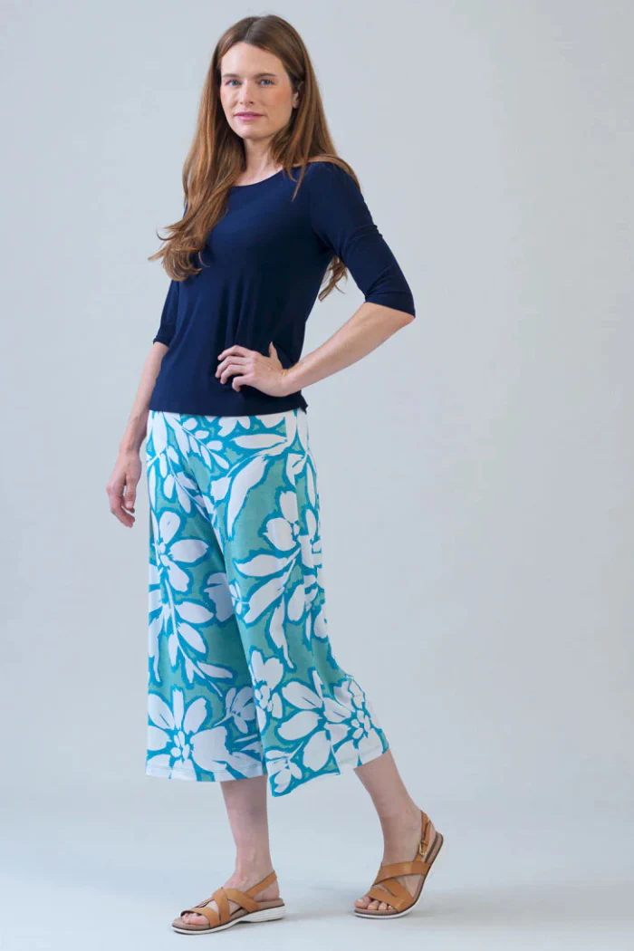 Scoop Neck Half Sleeve Top - Navy - Image 2