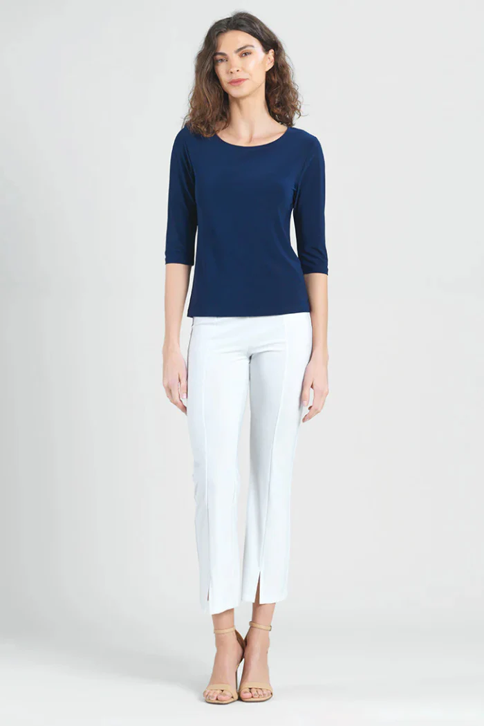 Scoop Neck Half Sleeve Top - Navy - Image 5
