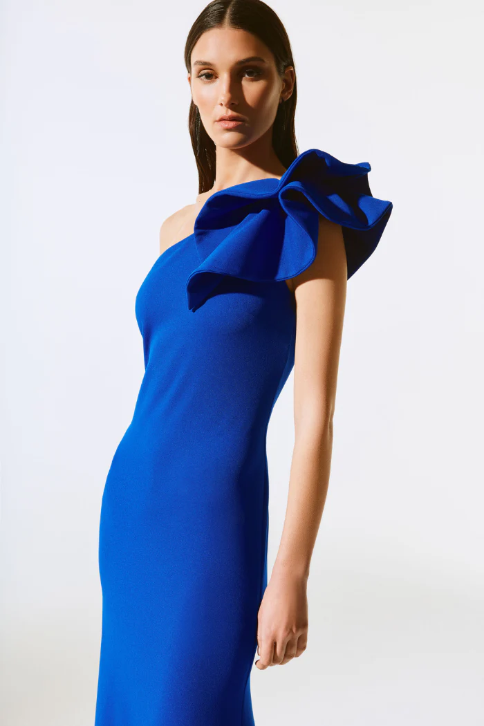 Scuba Crepe One-Shoulder Gown - Image 3