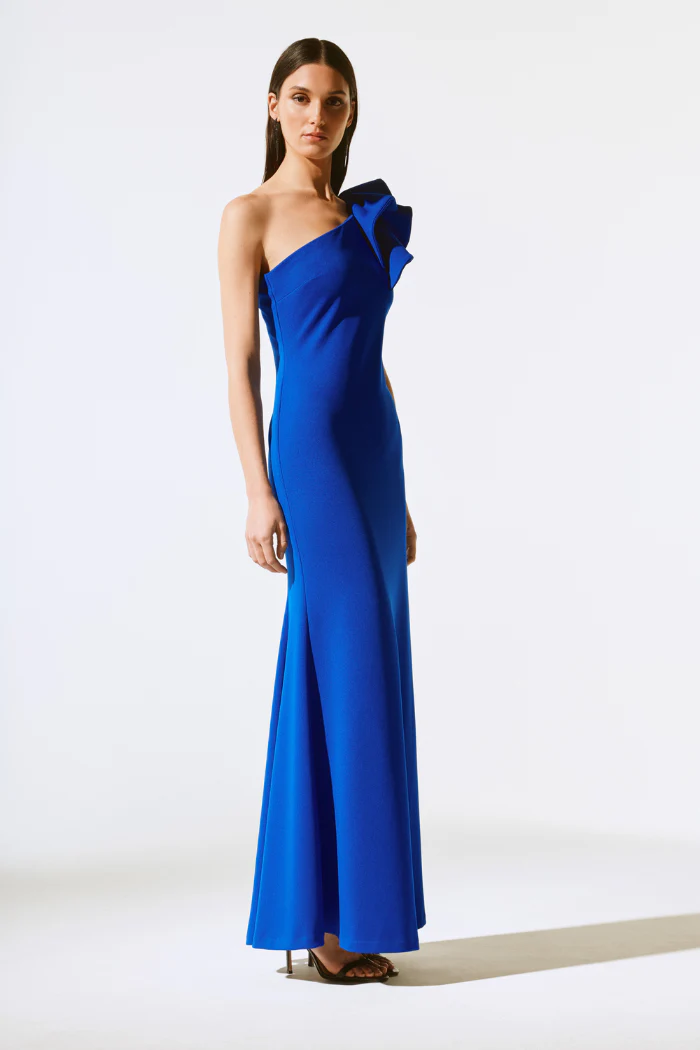 Scuba Crepe One-Shoulder Gown - Image 4