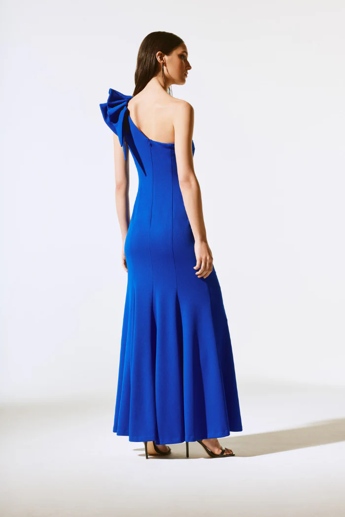 Scuba Crepe One-Shoulder Gown - Image 6