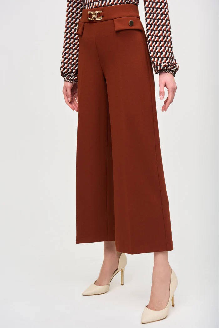 Scuba Crepe Wide-Leg Pull-On Cropped Pants - Image 2