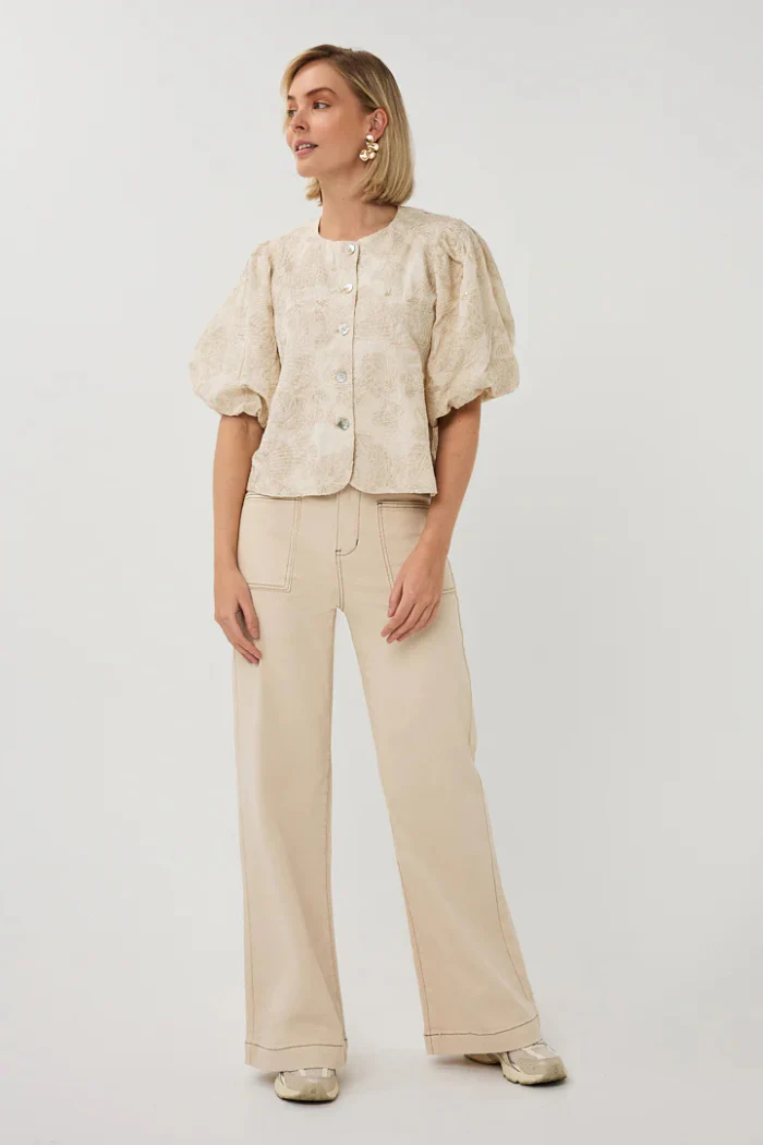 Shell Print Balloon Top