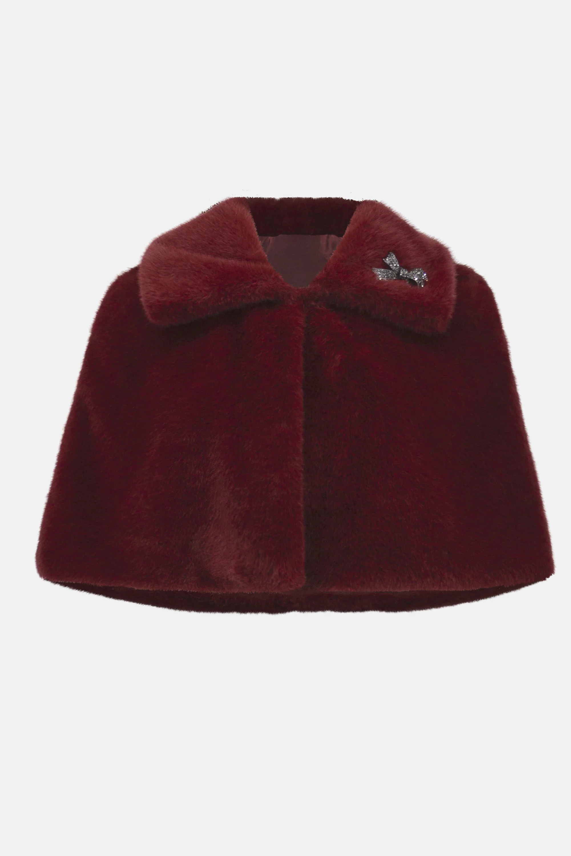 Signature | Faux Fur Cape with Crystal Brooch - Image 8
