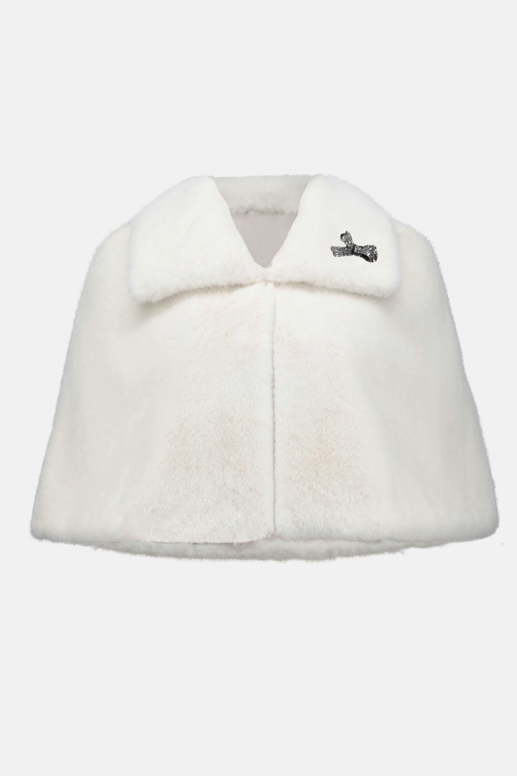 Signature | Faux Fur Cape with Crystal Brooch - Image 9