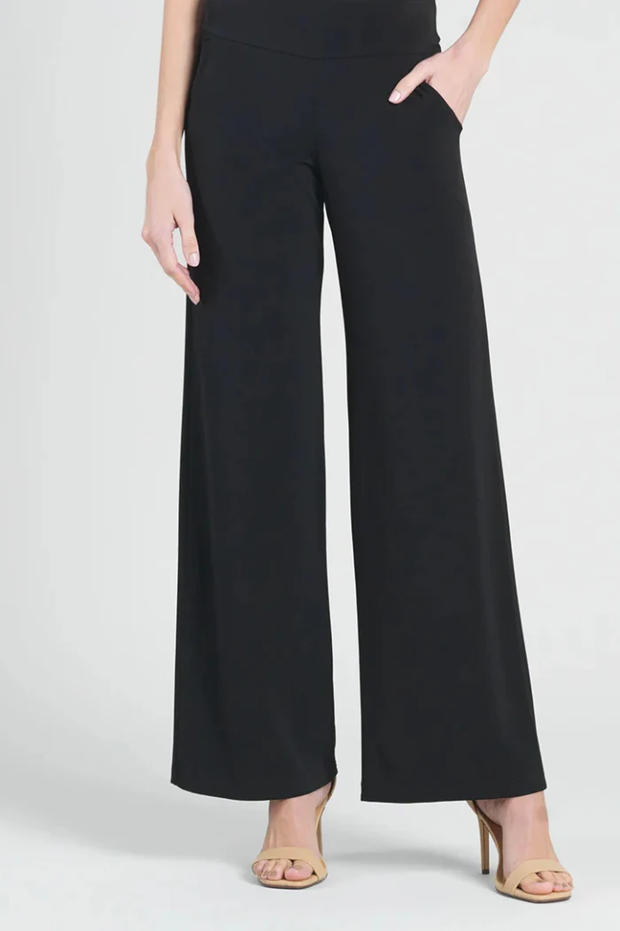 The Ultimate Wrinkle-Free Wide Leg Travel Pant – Classic Black with Pockets - Image 2