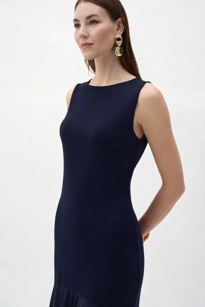 Silky Knit And Chiffon Flounce Dress - Image 3