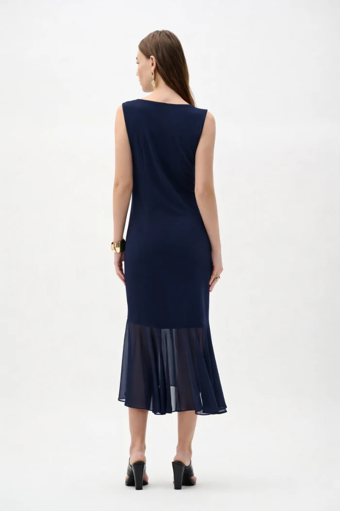 Silky Knit And Chiffon Flounce Dress - Image 4