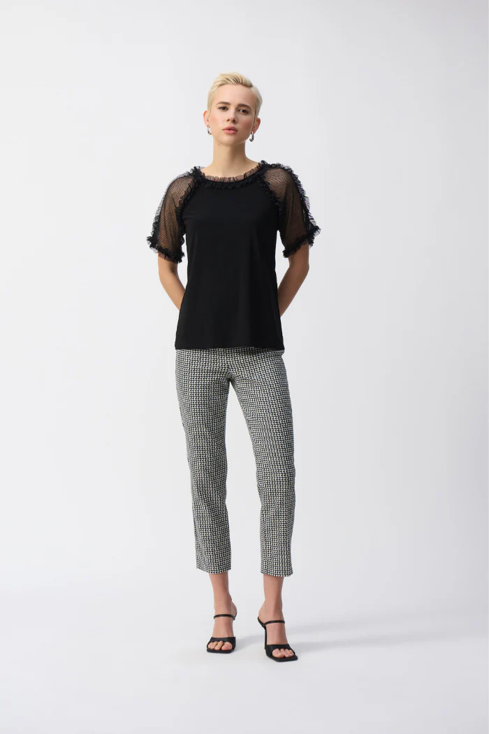 Silky Knit and Mesh Top - Image 5