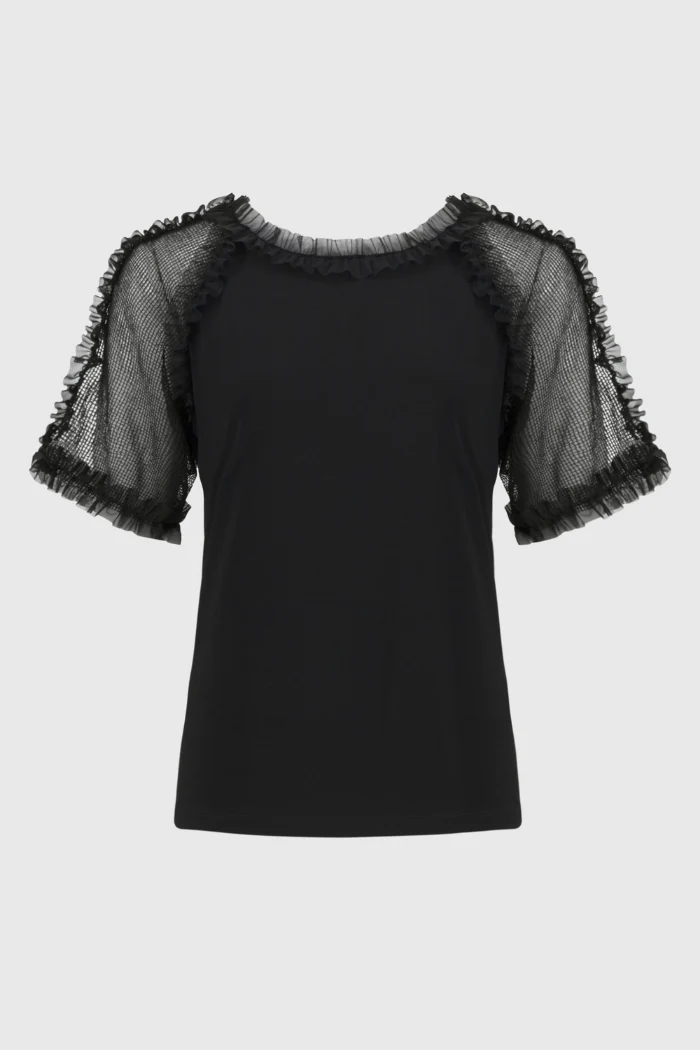 Silky Knit and Mesh Top - Image 6