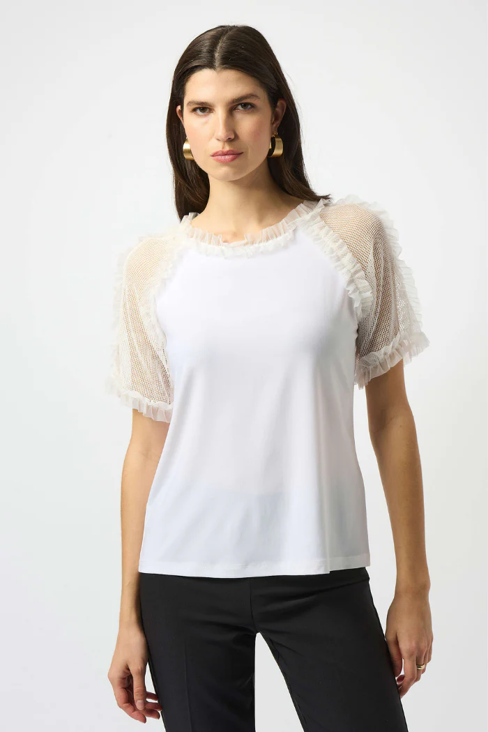 Silky Knit and Mesh Top - Image 7