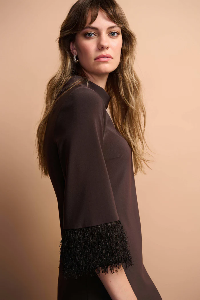 Silky Knit & Novelty A-Line Dress - Image 6