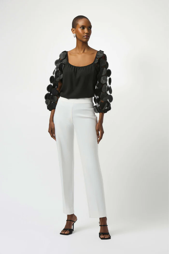 Silky Knit Top With 3D Dot Sleeves - Image 5