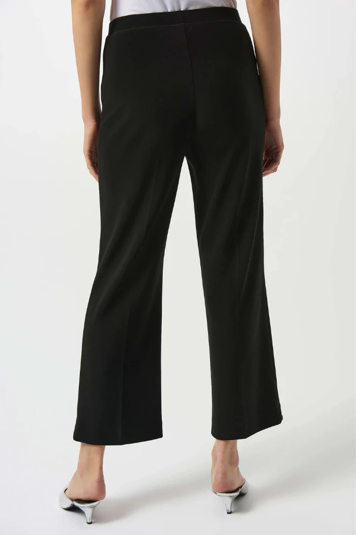 Joseph Ribkoff Studded Hem Straight-Leg Trousers| Chic Black Ankle Pants - Image 4