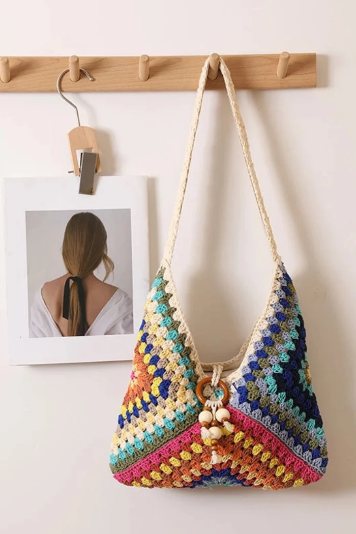 Colorful Crochet Shoulder Bag - Image 4
