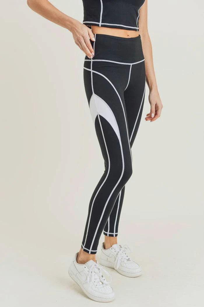 Splice Colorblock Highwaist Leggings - Image 3