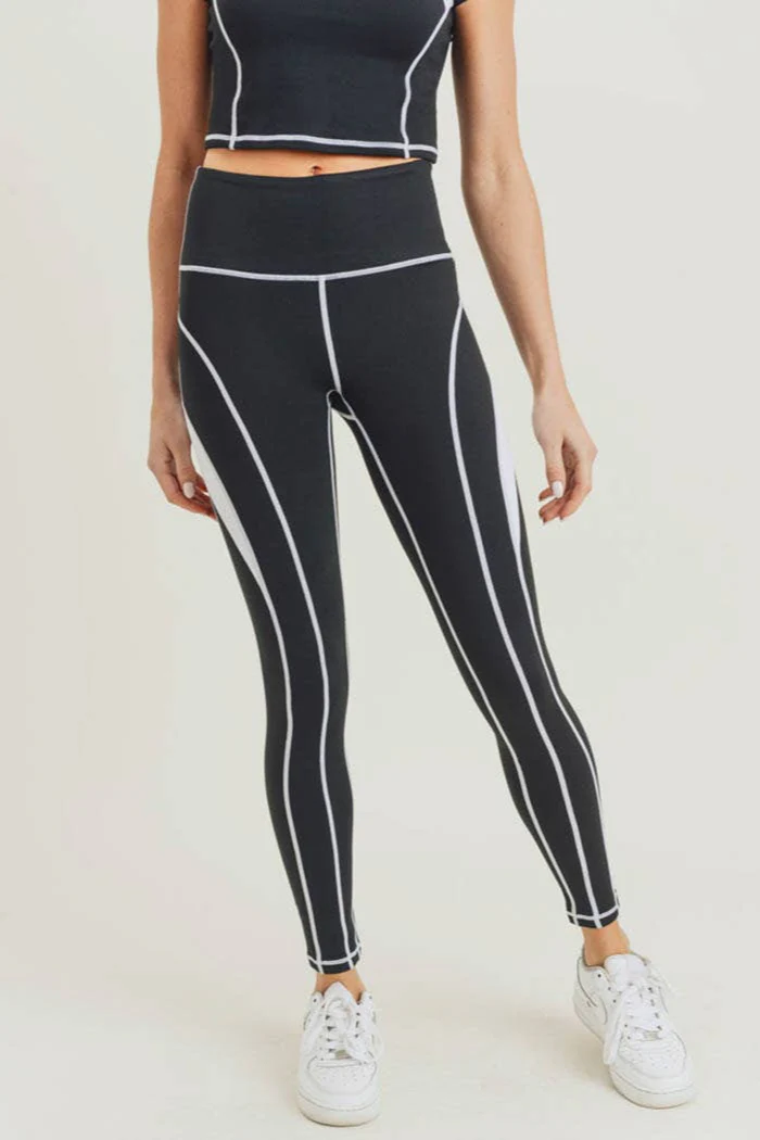Splice Colorblock Highwaist Leggings - Image 4