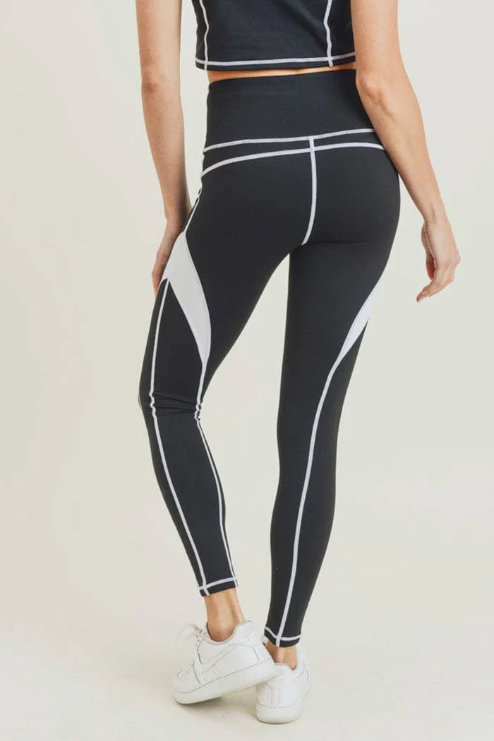 Splice Colorblock Highwaist Leggings - Image 5