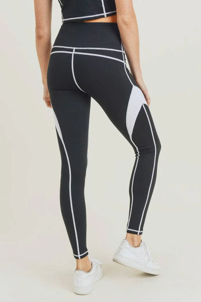 Splice Colorblock Highwaist Leggings - Image 6