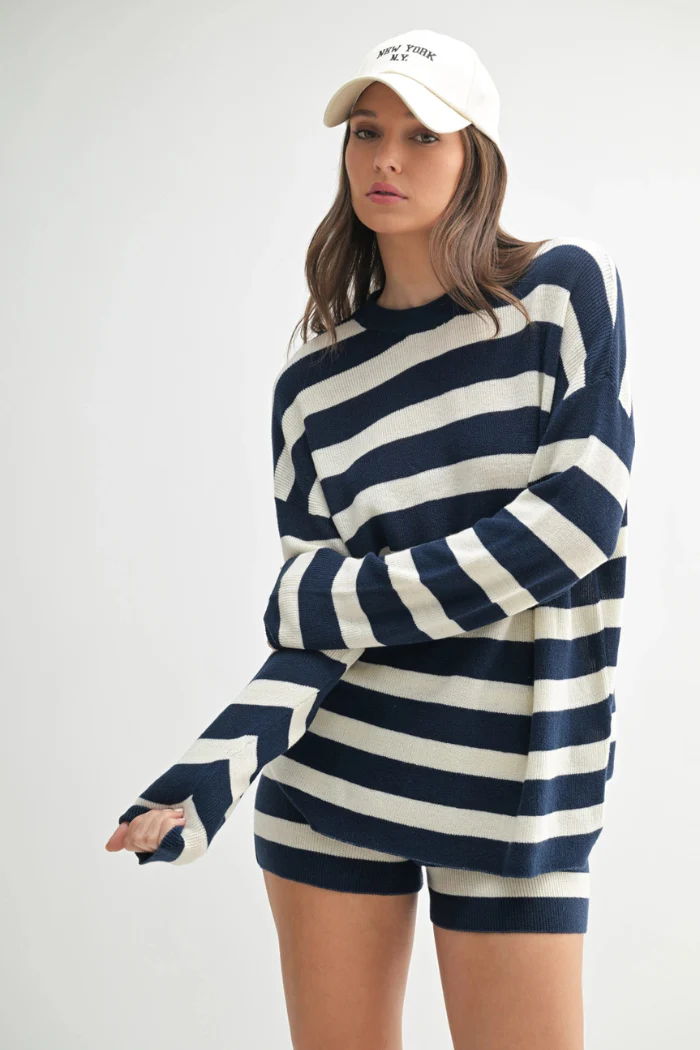 Spring Stroll Stripe Set - Deep Ocean