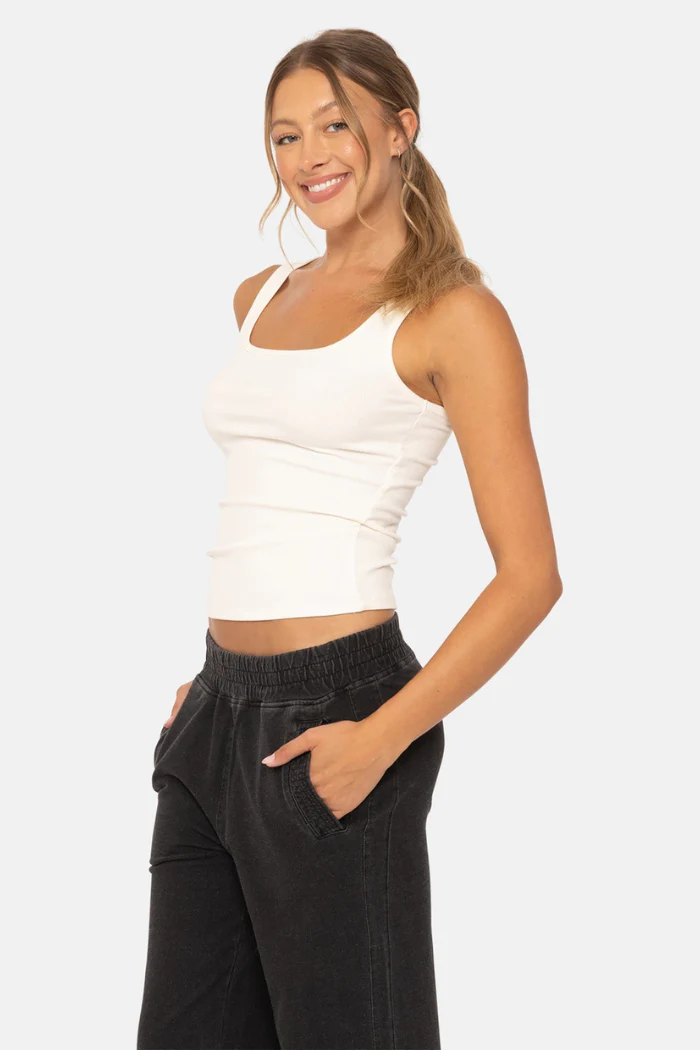 Square Neck Ribbed Tank Top - Image 3