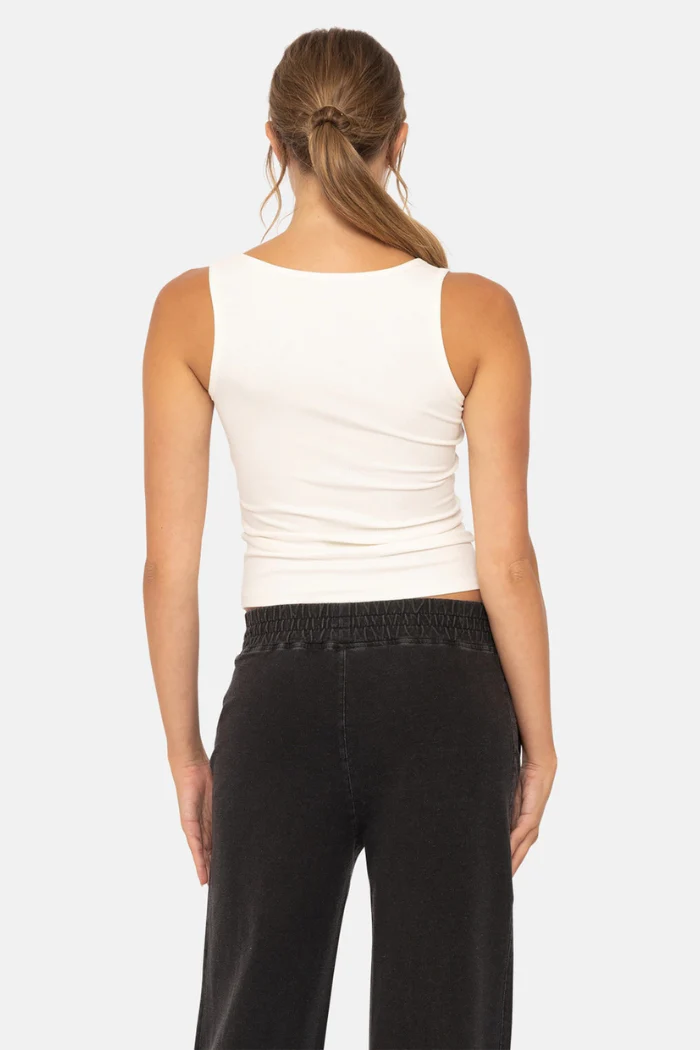 Square Neck Ribbed Tank Top - Image 4