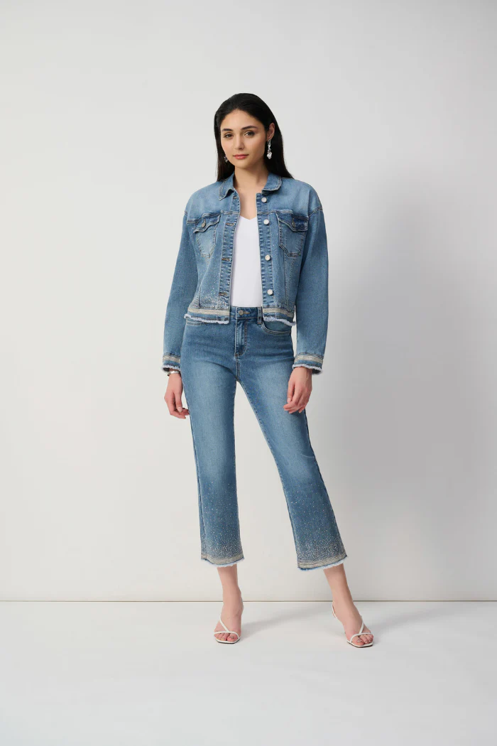 Straight Fit Crop Stretch Jeans - Image 2