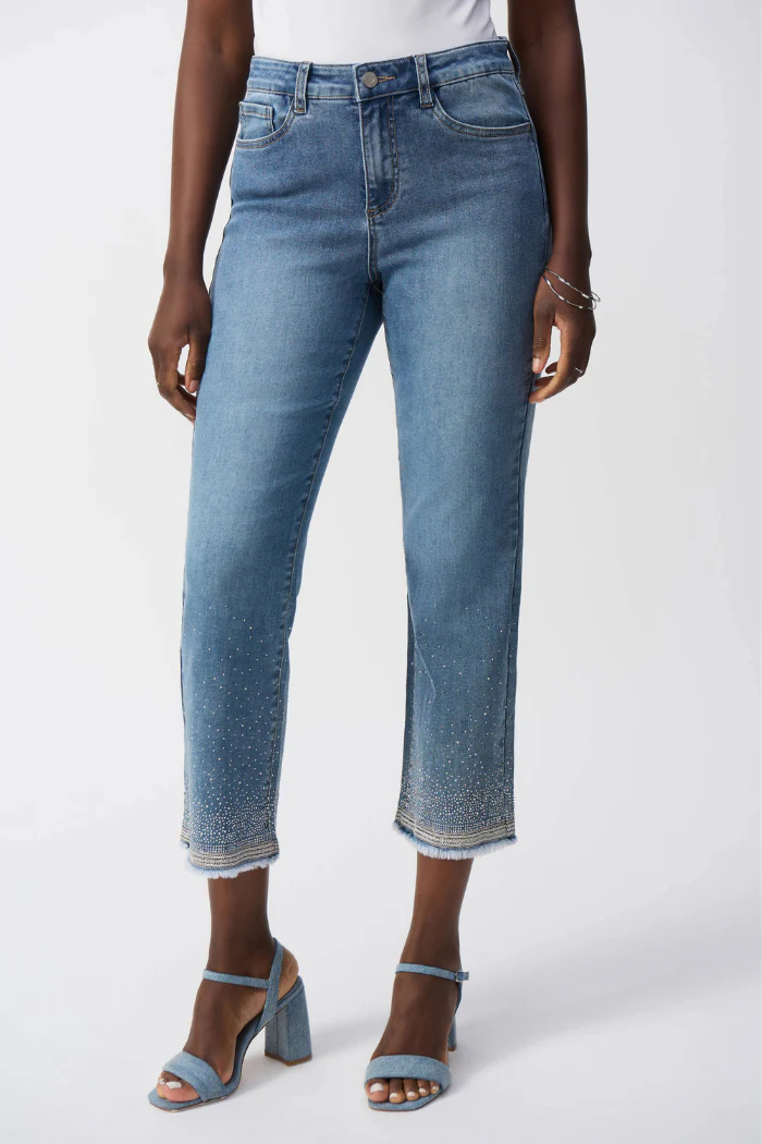 Straight Fit Crop Stretch Jeans - Image 3
