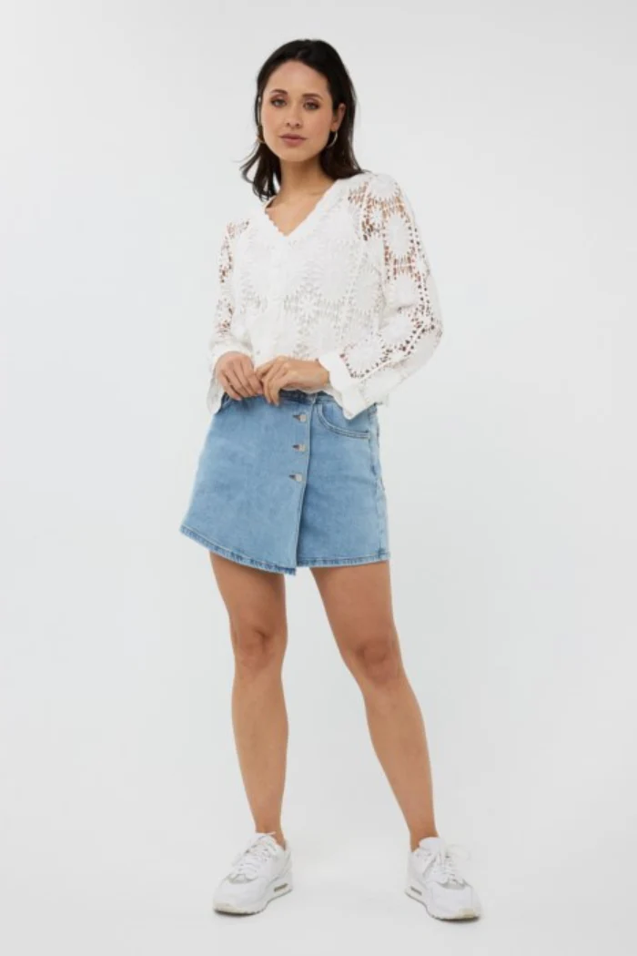 Stretch Denim Skort