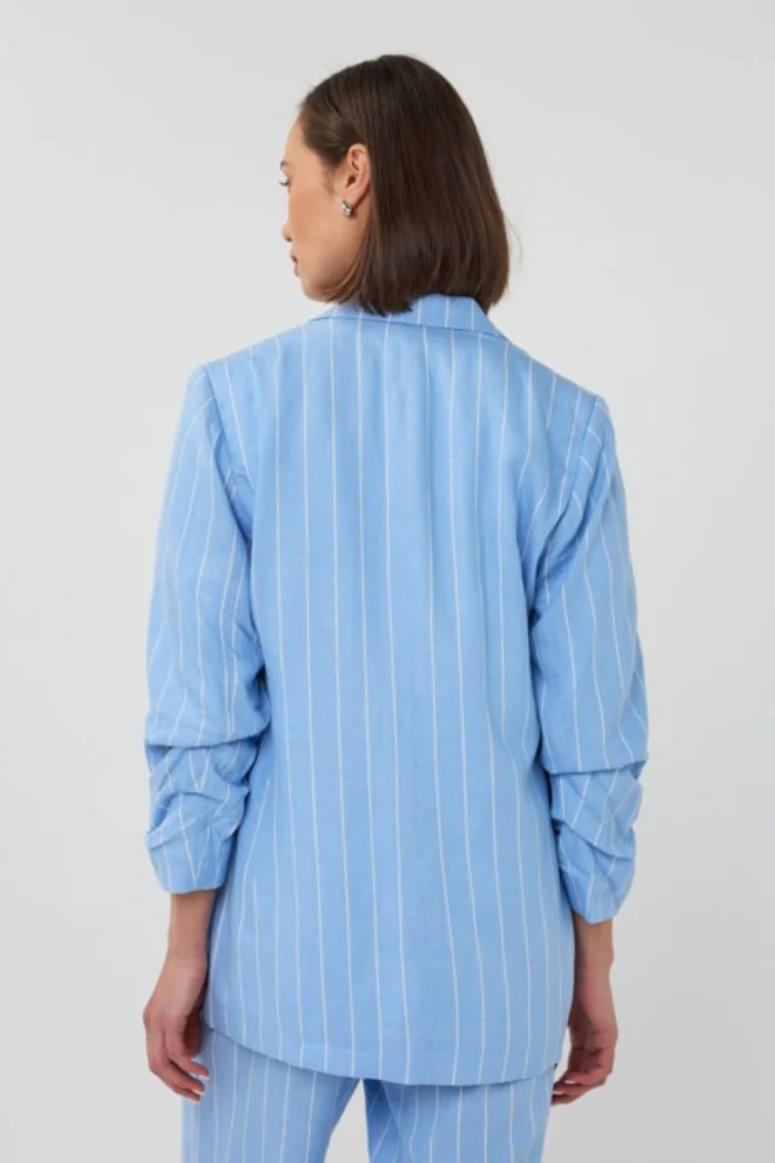 Striped Linen Blazer - Image 3