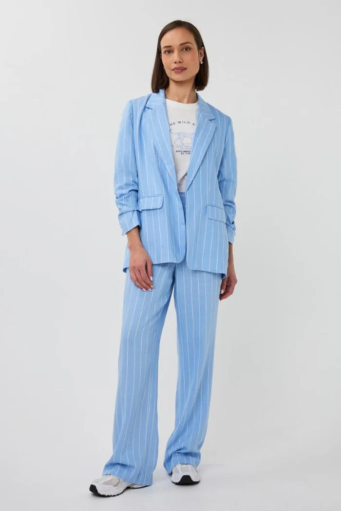Striped Linen Blazer - Image 4