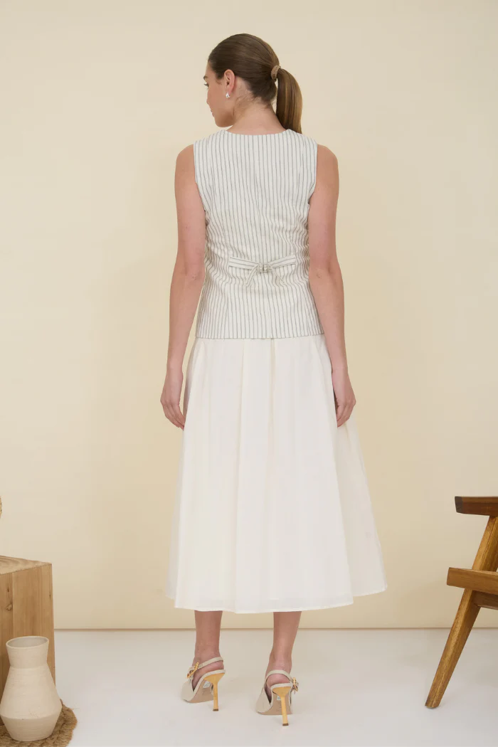 Striped Vest Top Twofer Dress - Image 3