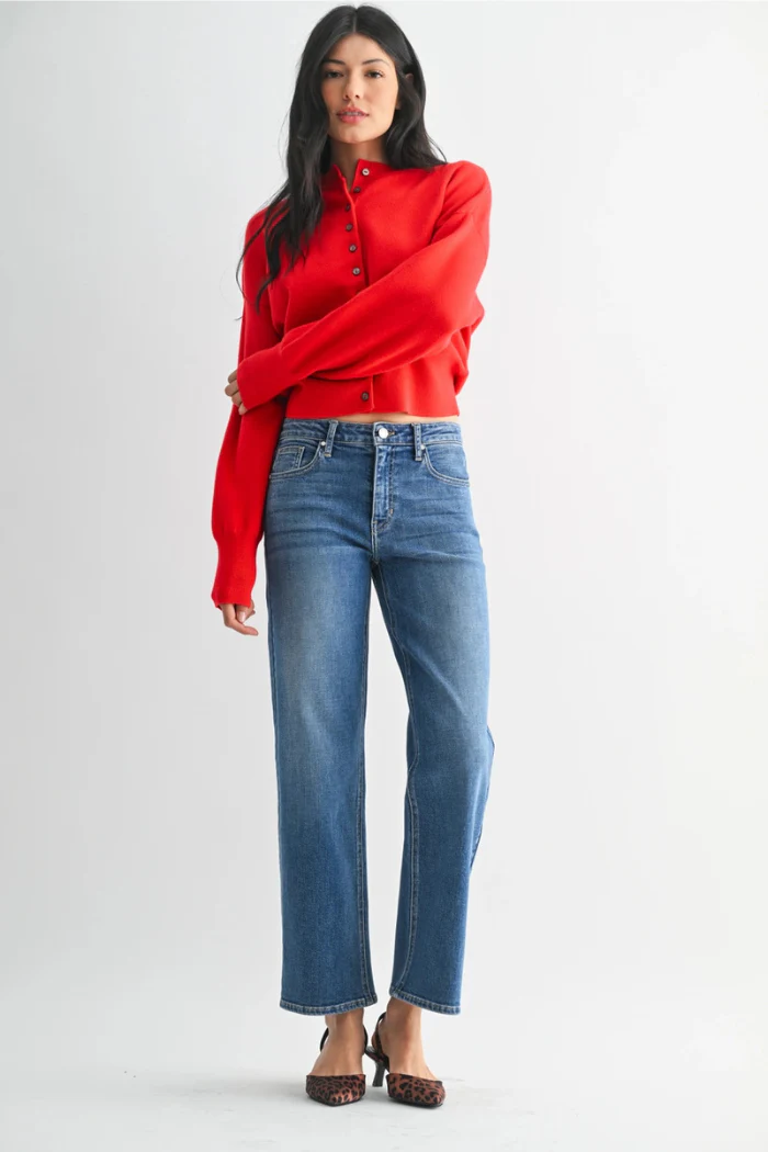 The Refined Mid Rise Slim Wide Leg