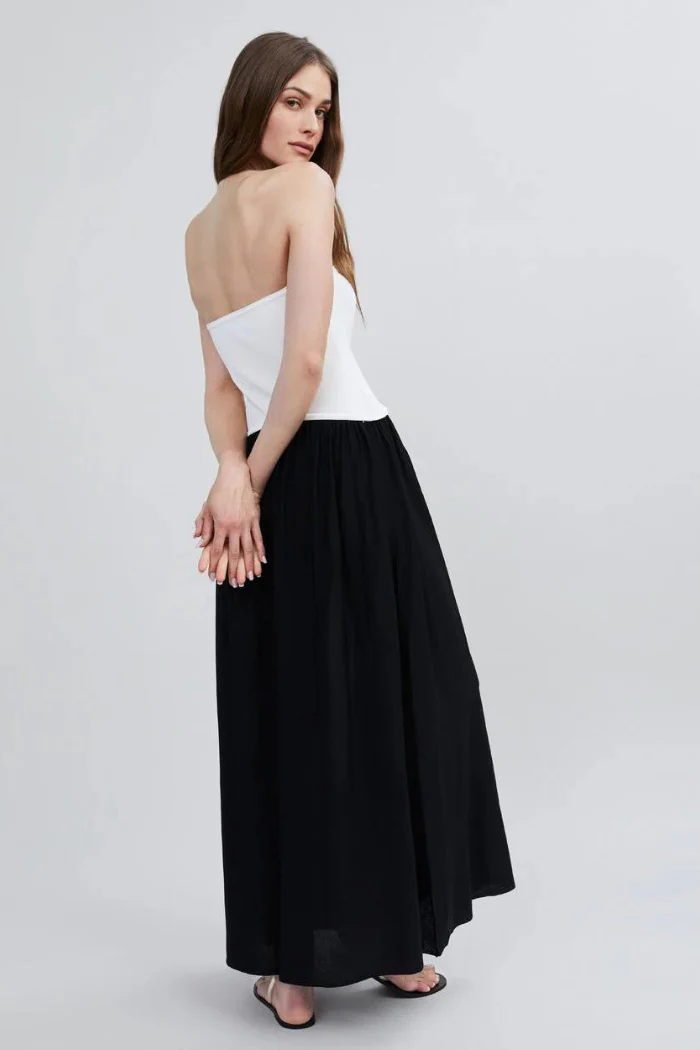 Solid & Striped Soglio Strapless Color-Block Maxi Dress - Black/White - Image 3
